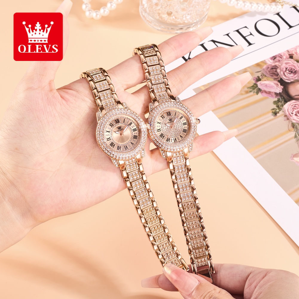 Fashion Women Watch - OLEVS Luxe mode dameshorloges Diamanten wijzerplaat