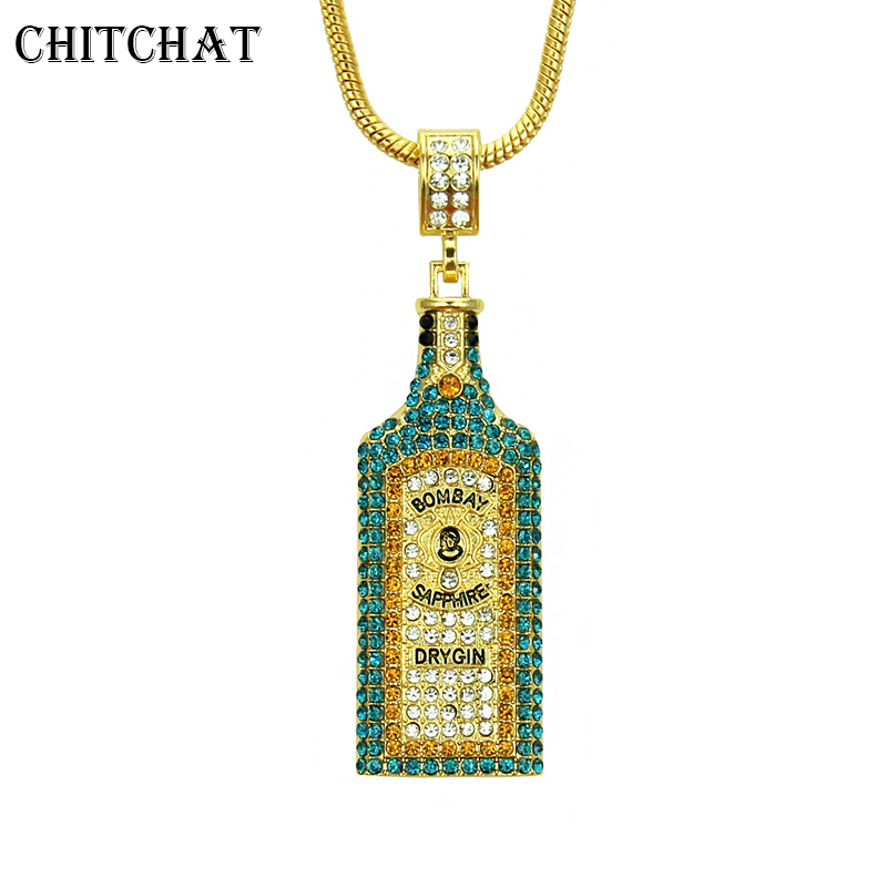 Women'S Fashion Vogue - Grote Wijn fles Kettingen Volledige Rhinestone