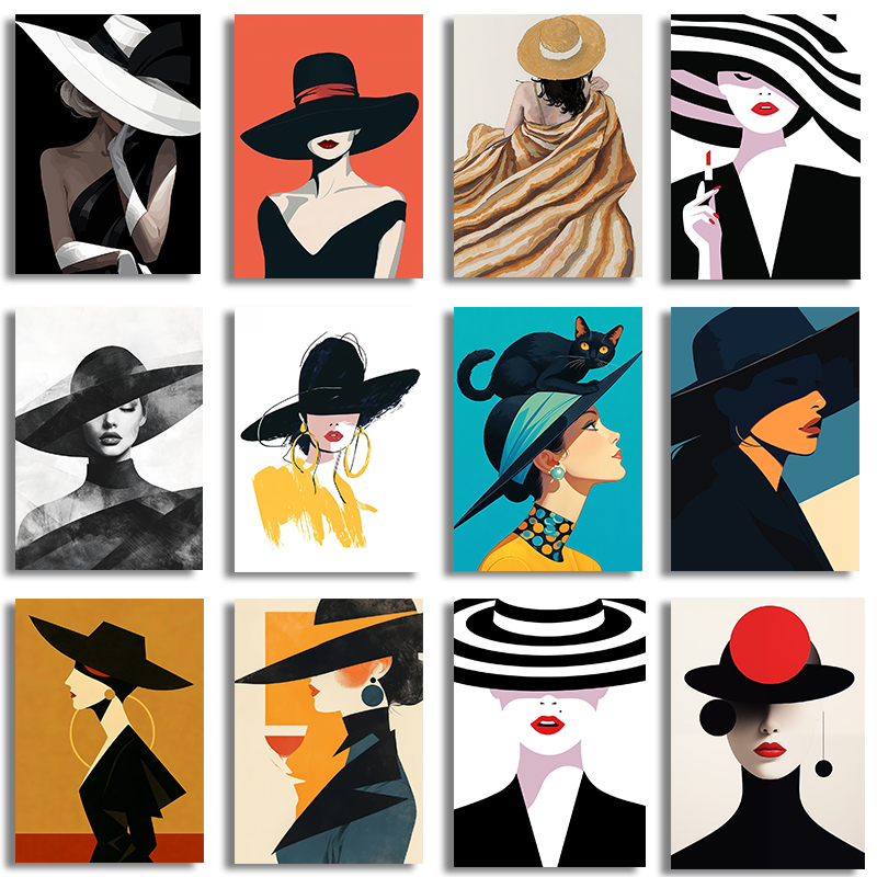 Women Fashion Hats - 1 stuk frameloos canvas Mode Schoonheid