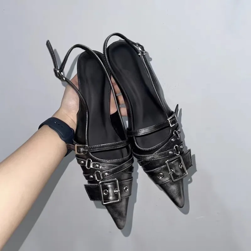 Fashion Women Belt - Gespitst spitse pumps dames met riemgesp
