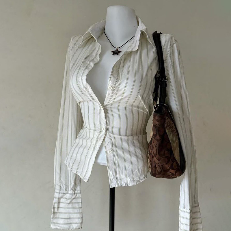 Women'S Y2K Fashion Aesthetic - Nieuwe Streak Print Casual Y2k Shirt