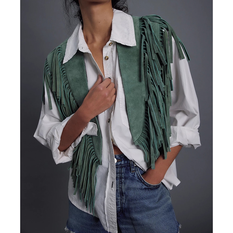 Women'S Fashion In The 70S - Dames Y2k Vintage Suède Vestjas Jaren