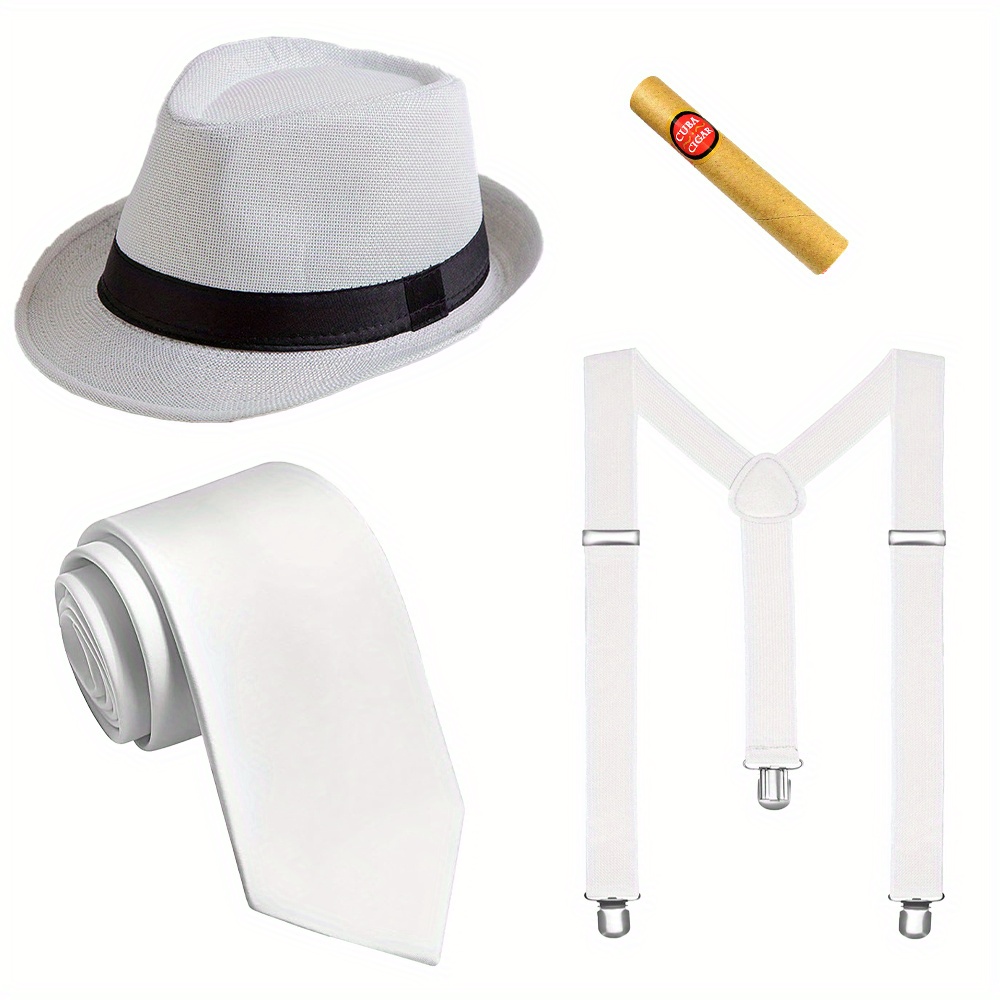 Women'S Fashion In 1920 - Herenhoed, bretels en stropdas combo voor