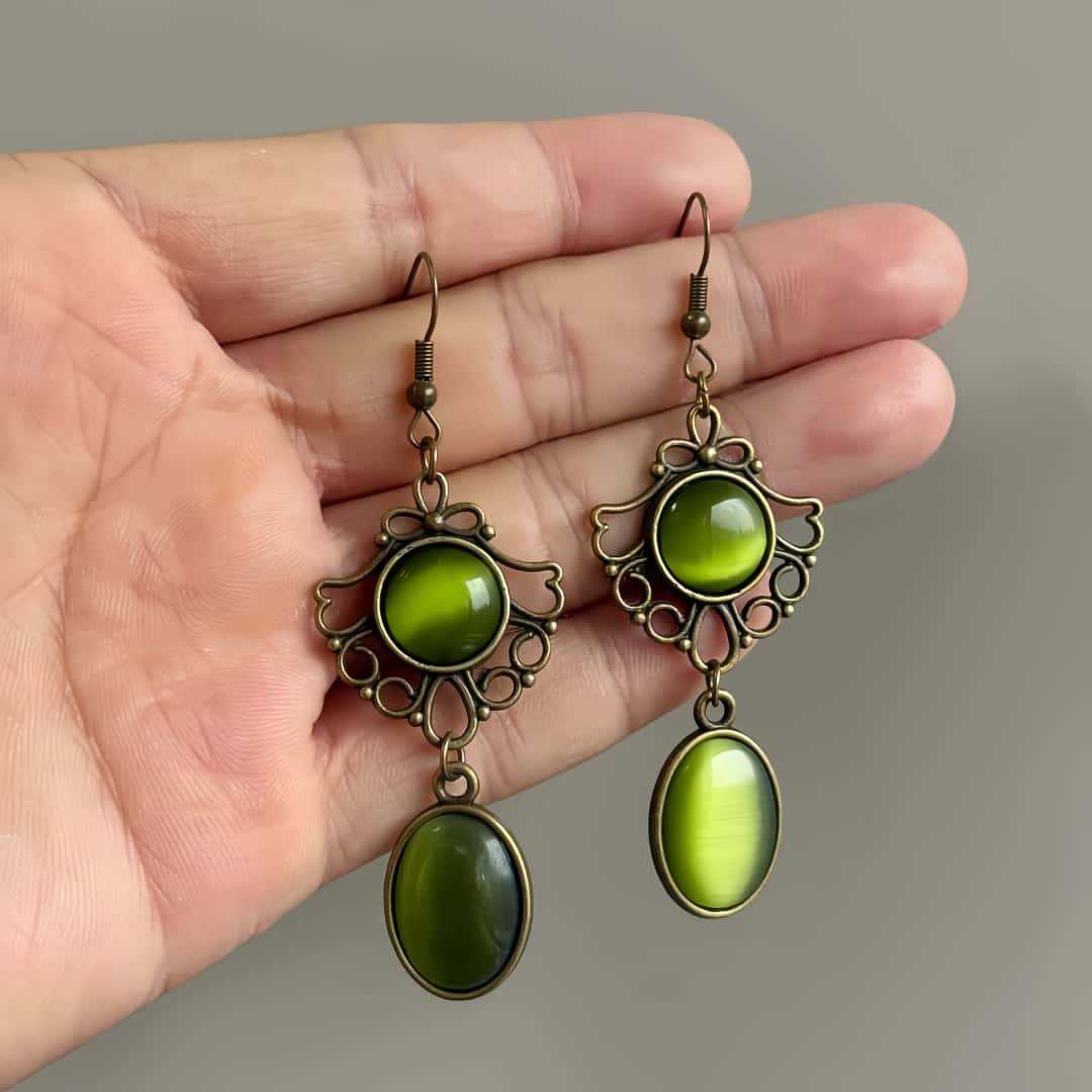 Women'S Fashion Victorian Era - Retro Victoriaanse tijdperk uitgeholde kant groene