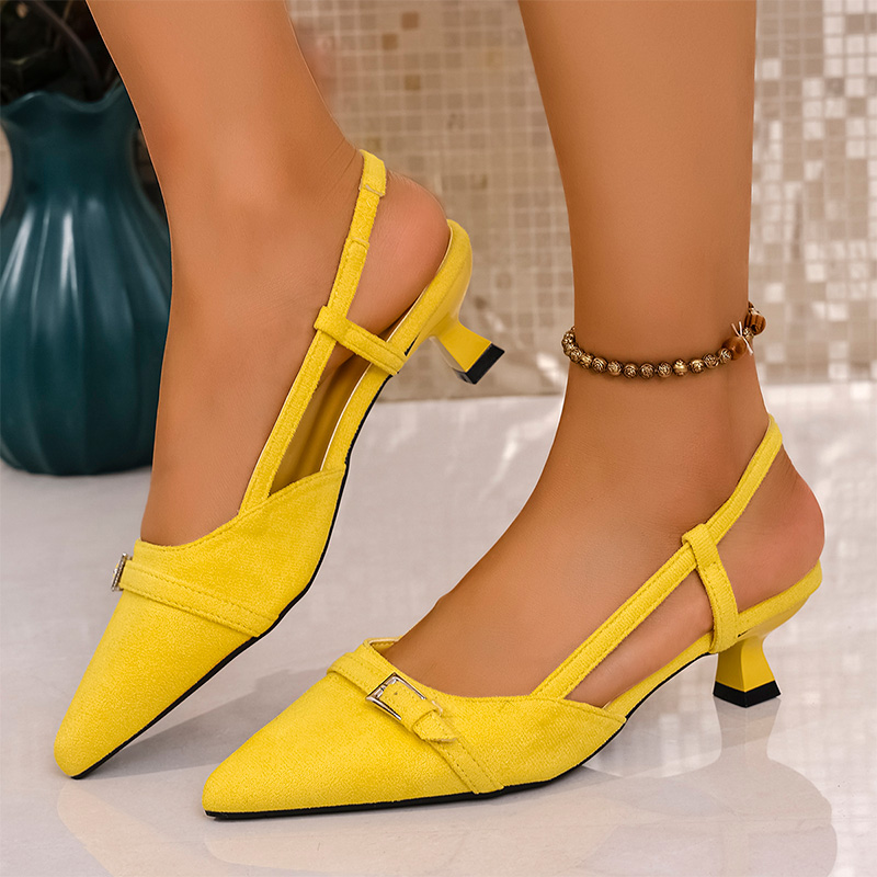 Women'S Fashion For Summer 2025 - Mode Gele Hoge Hakken Sandalen voor