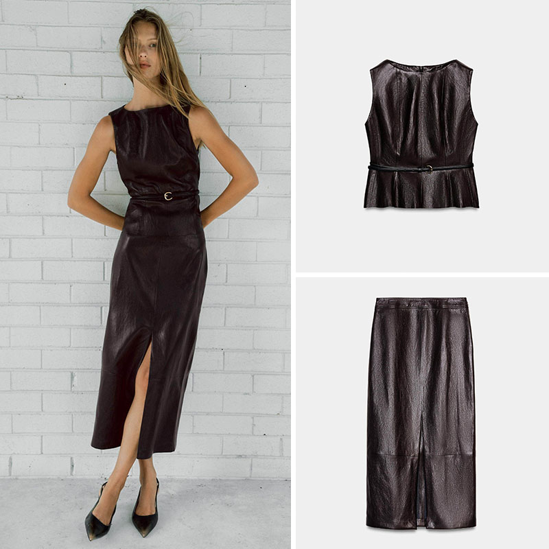 Women'S Young Fashion - Nieuwe lente-aanwinst: dames lederlook midi rok