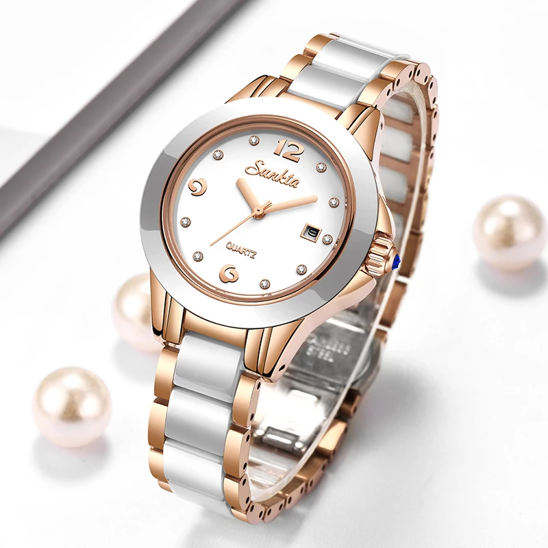 Fashion Women Watch - Sunkta Fashion Casual Quartz Dameshorloge Elegante