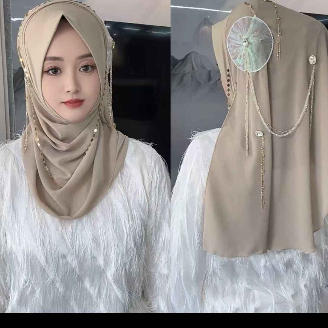 Women Fashion Malaysia - Hijab moslimvrouwen sjaal hoofddoek luxe kwastjes