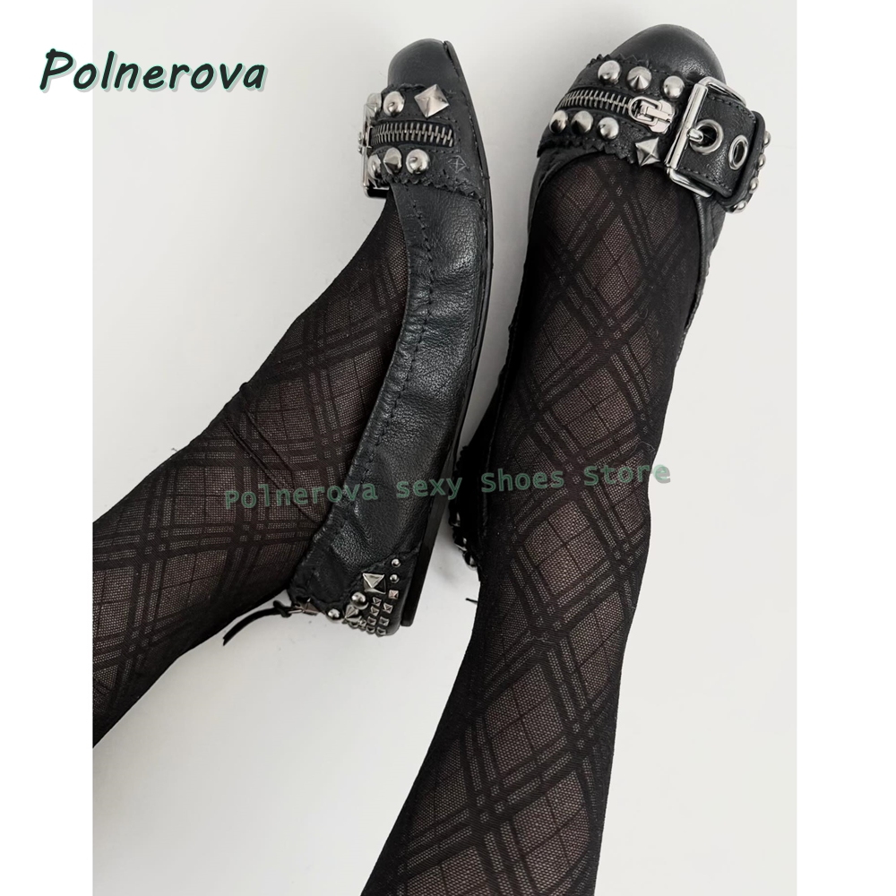 Fashion Women Belt - Klinknagelriemgesp Mary Jane schoenen spitse neus