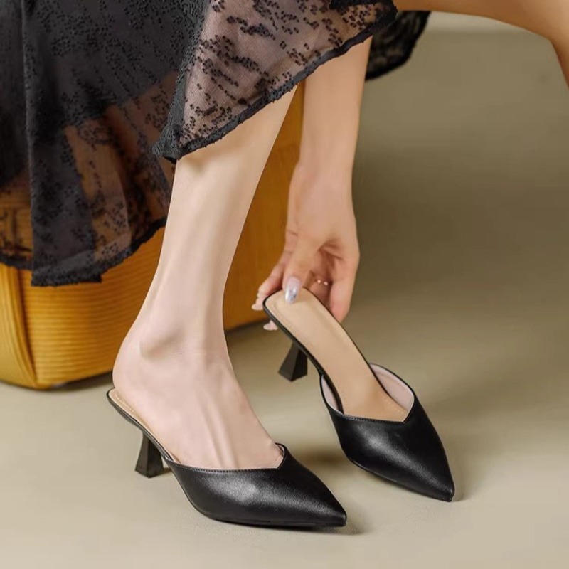 Women'S Fashion Business Casual - Damesmuiltjes met spitse neus, geometrische hak,