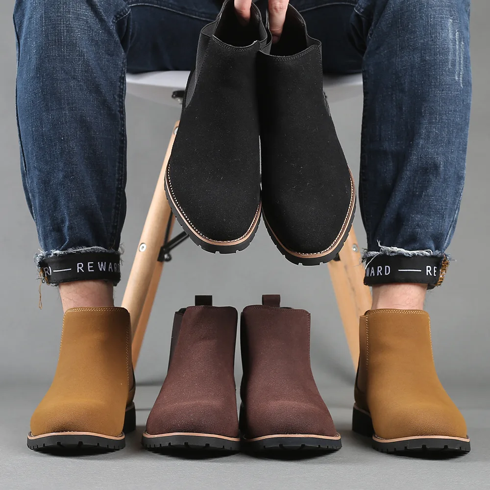 Women'S Fashion Business Casual - Heren enkellaarsjes Britse stijl suède laars