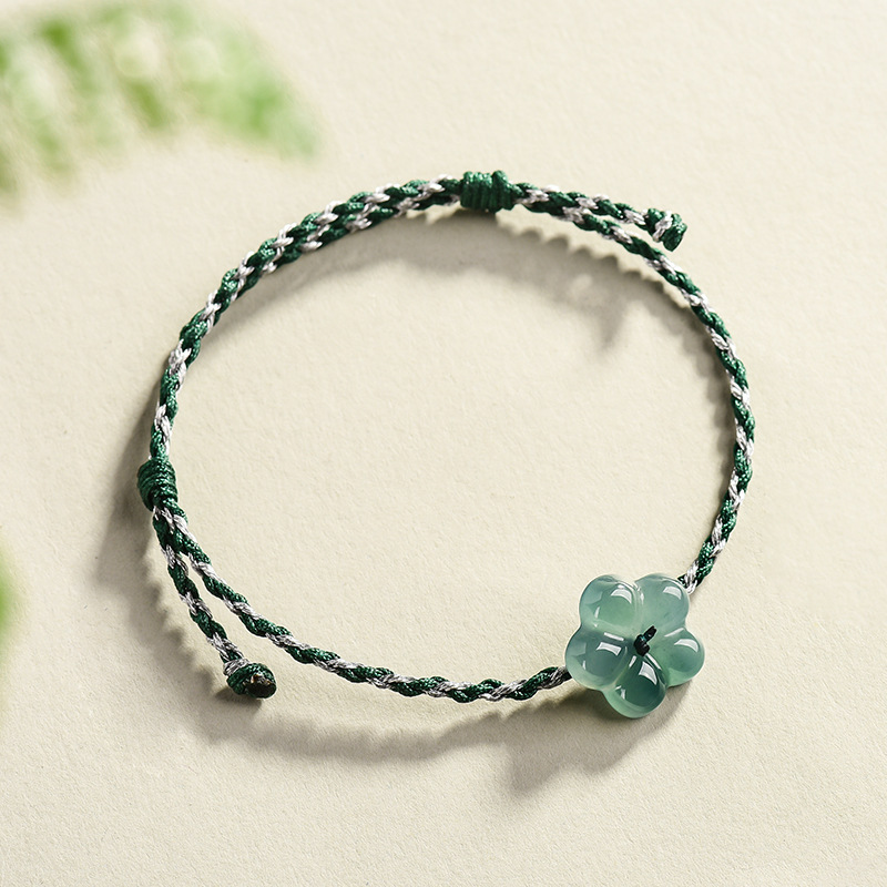 Women'S Fashion - Birmese Jadeïet Bloemarmband Natuurlijke Jade Charme