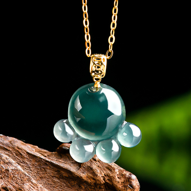 Women'S Fashion - Natuurlijke echte smaragd blauw water jade