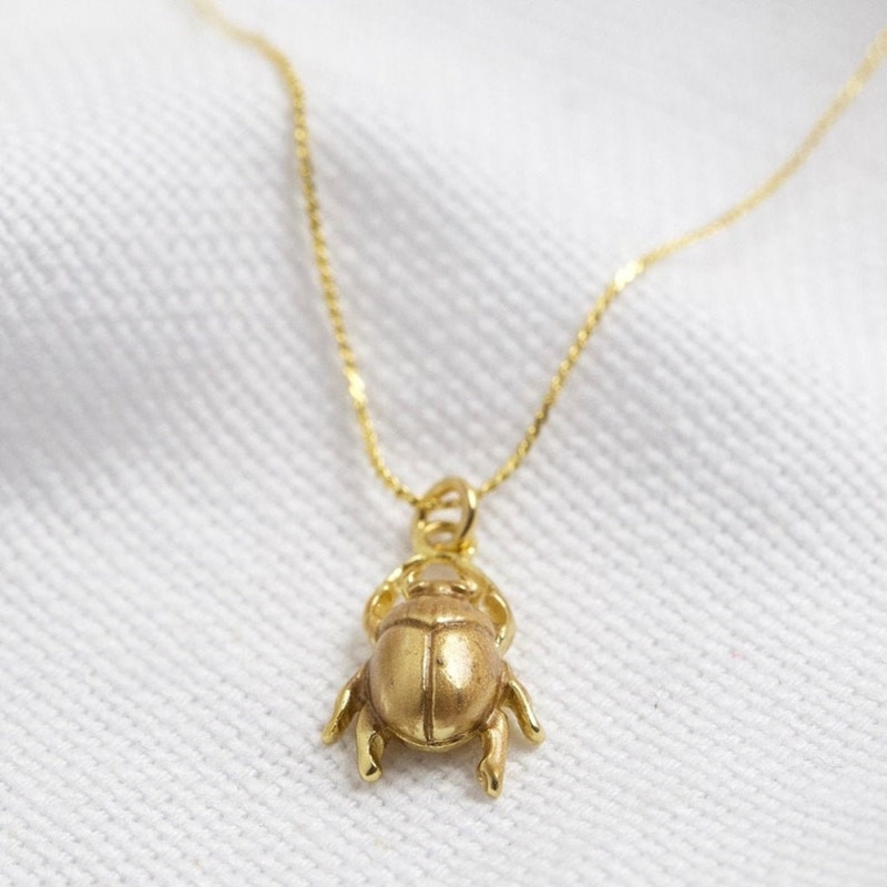 Women Fashion Egypt - Kinitial Viking Scarab Kever Hanger Ketting