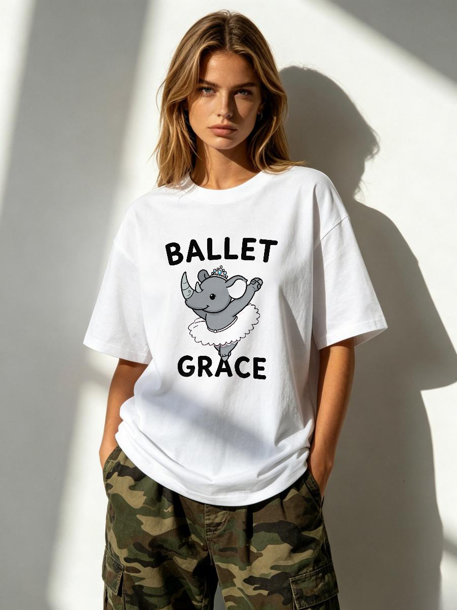 Women'S Fashion Vogue - T-shirts Vrouw Straat Stedelijk Casual Stijl