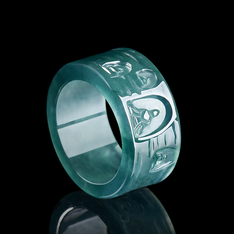 Women'S Fashion - Natuurlijke Birmese Jadeïet Boeddha Ring Luxe