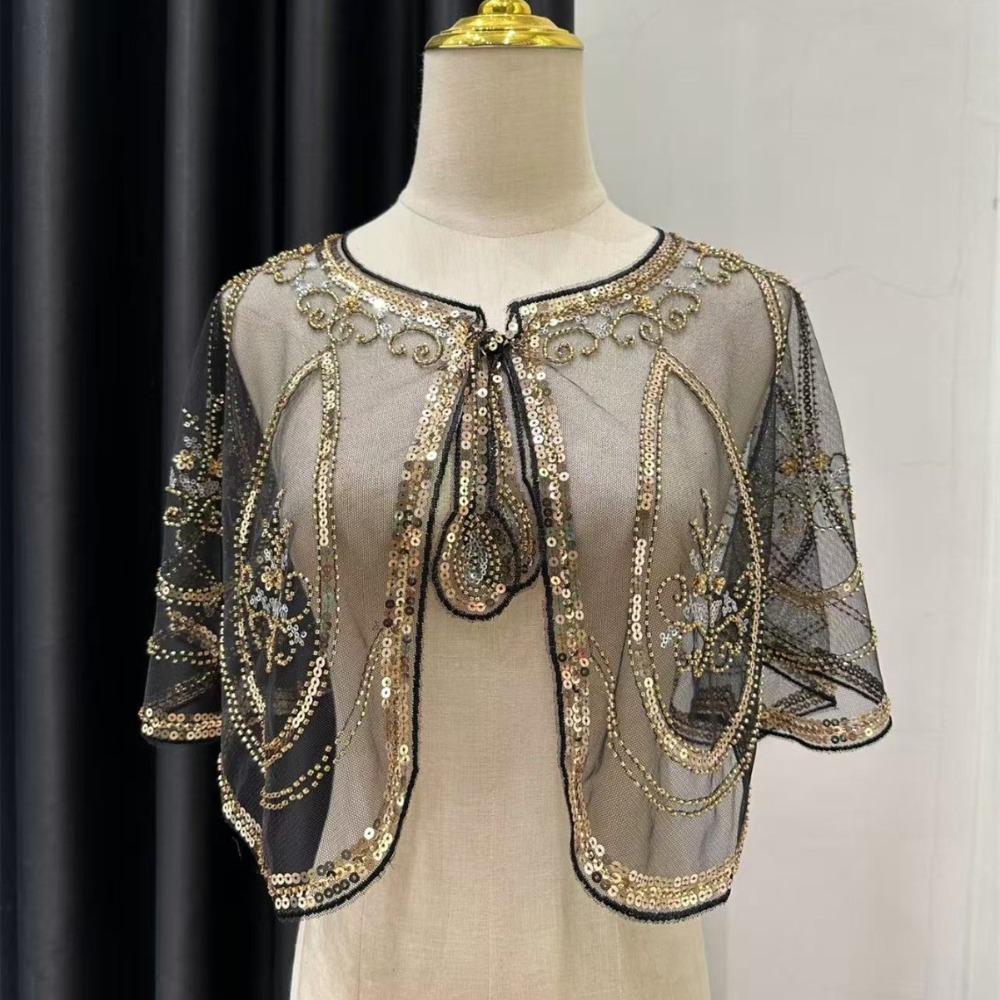 Women'S Fashion Of The 1920S - Elegante flapper-sjaal met paillettenborduurwerk en kralen