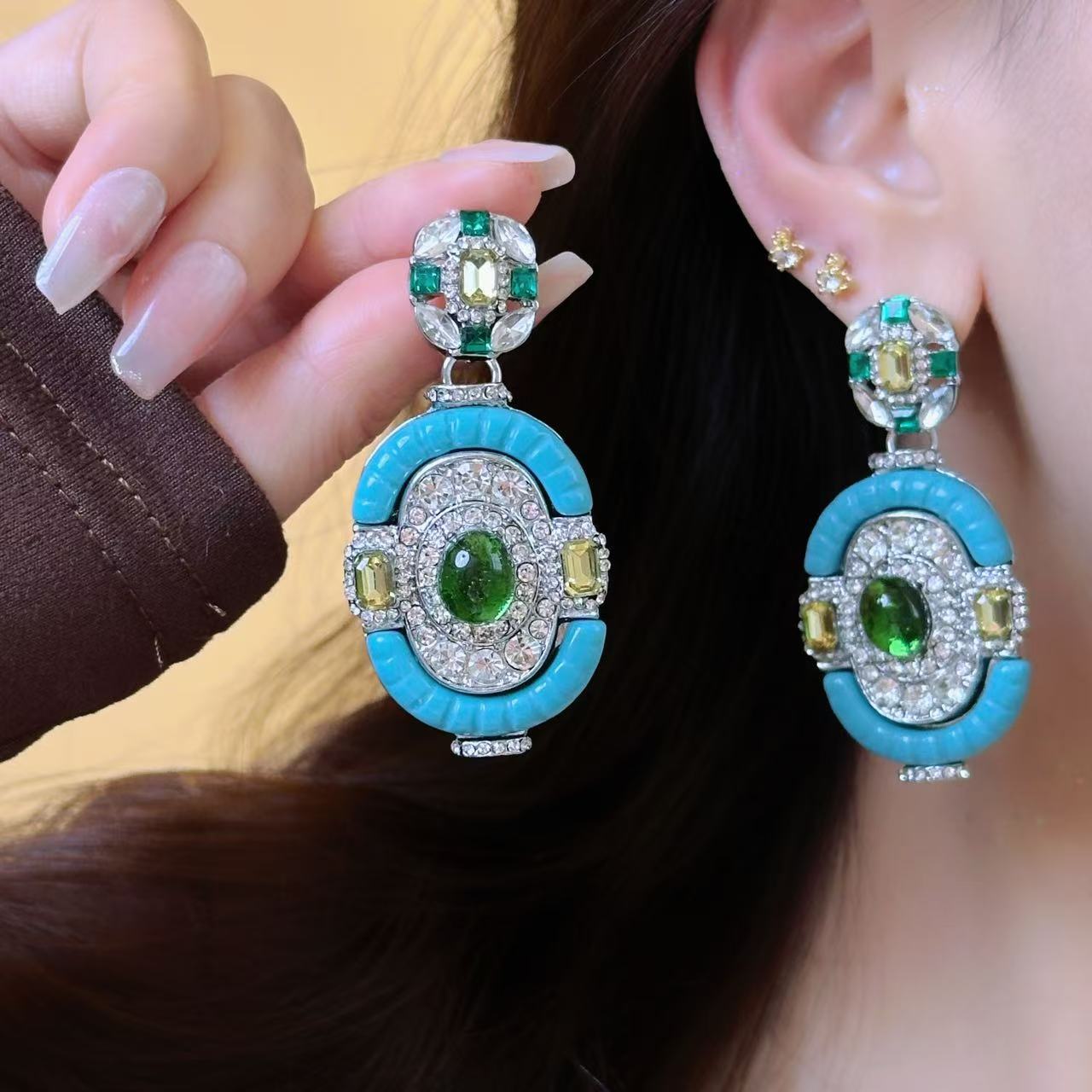 Vintage turquoise smaragd zilv - Women'S Fashion Victorian Era recensie en prijs
