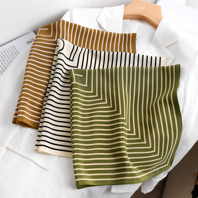 Streep Print 100% Zijden Hals  - Women Fashion Hats recensie en prijs