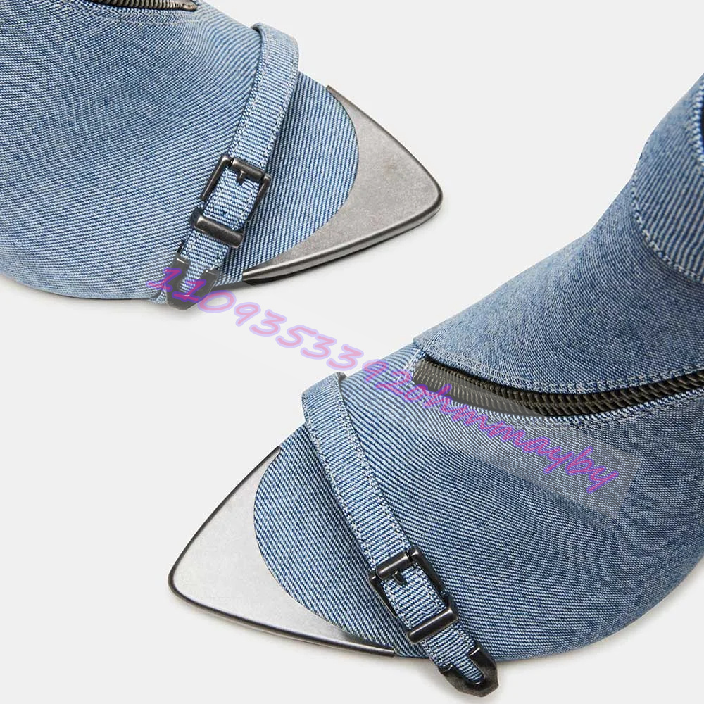 Zomer blauwe denim laarzen met - Fashion Women Belt recensie en prijs