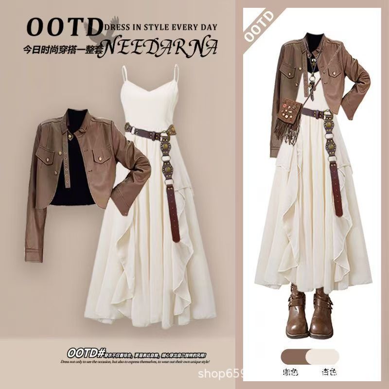 Mode damesset lente en herfst  - Women'S Fashion Leather Jacket recensie en prijs