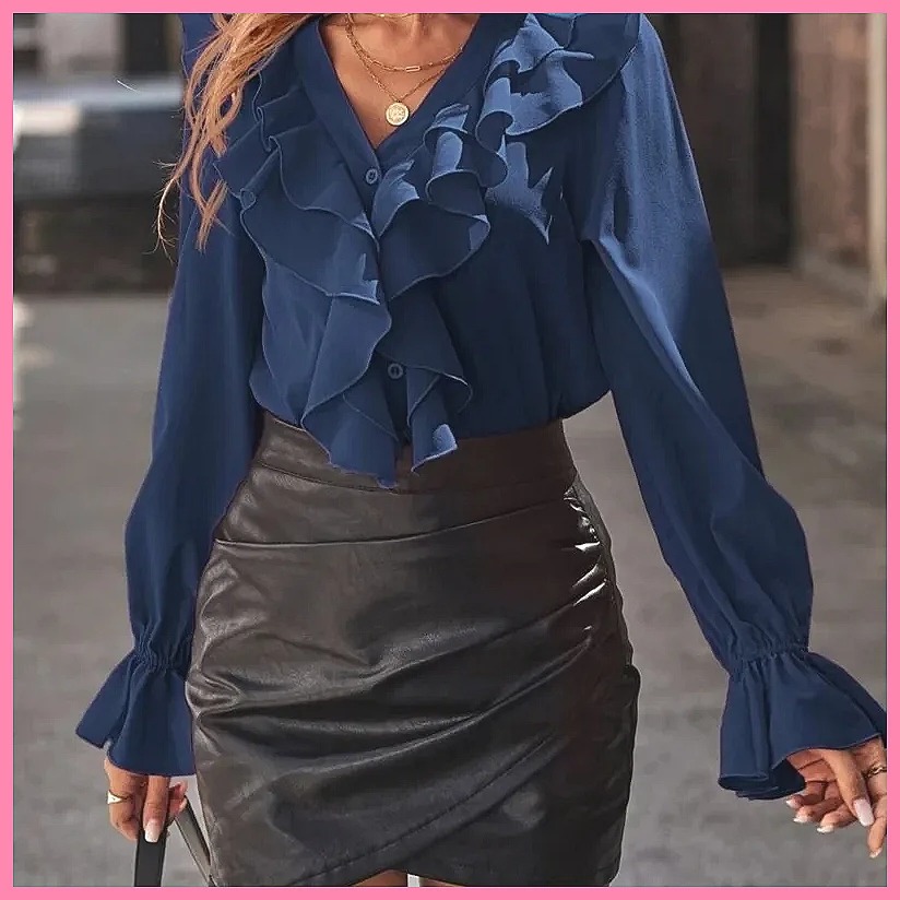 2025 Mode V-hals Blouse met Ge - Women'S Fashion Tops recensie en prijs