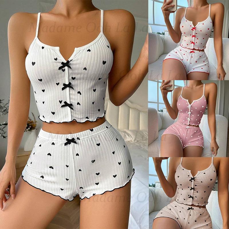 Sexy pyjamaset met hartjesprin - V Neck Cami Top recensie en prijs