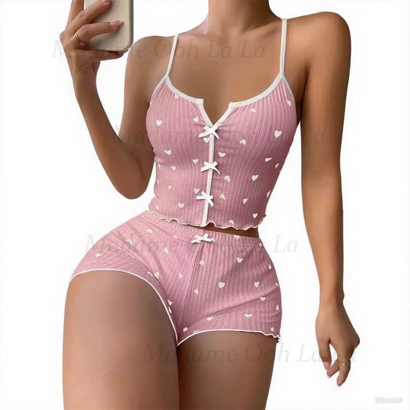 Sexy pyjamaset met hartjesprin - V Neck Cami Top recensie en prijs