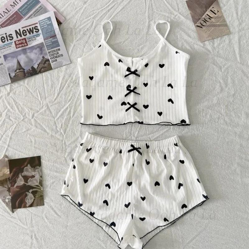 Sexy pyjamaset met hartjesprin - V Neck Cami Top recensie en prijs