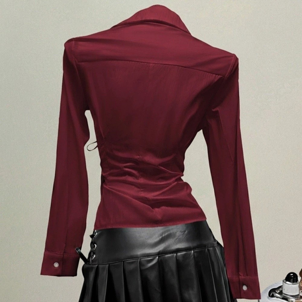 Mode Slim Fit Shirt met lange  - Women'S Y2K Fashion Aesthetic recensie en prijs