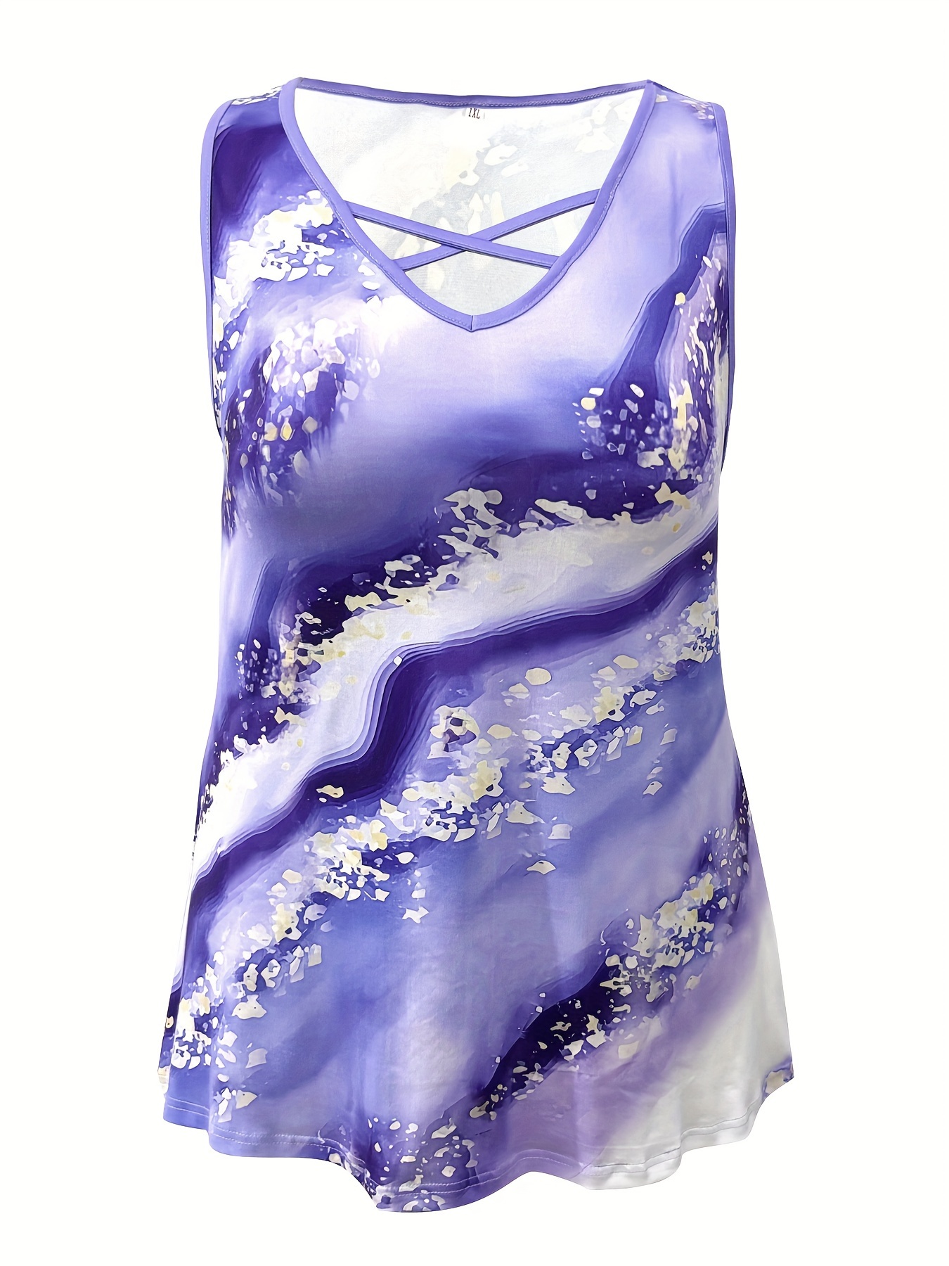 Plus Size Tanktop met marmeren - V Neck Cami Top recensie en prijs